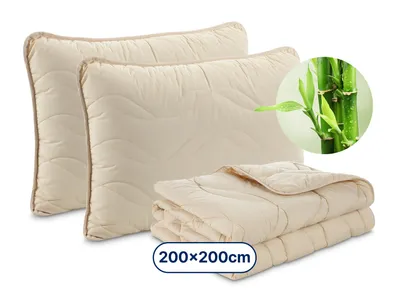 Dormeo Bamboo klasični  jastuk (2x 50x70 cm) + Dormeo Bamboo jorgan (200x200 cm)