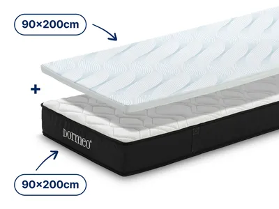 Set 1x Madrac Dormeo iMemory S+ Silver 90x200 cm i 1x Dormeo Aloe Vera Vitalis 2u1 nadmadrac 5 cm 90x200 cm