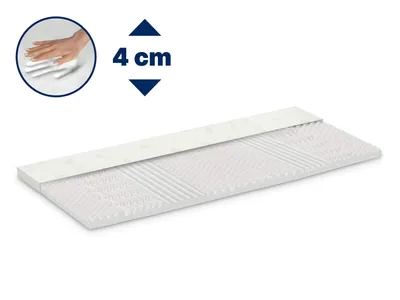 Dormeo Renew Natura Nadmadrac 4 cm, prilagodljiva i prozračna memorijska pjena, 7 zona udobnosti, prirodna Tencel™ Lyocell vlakna za vrhunsku termoregulaciju