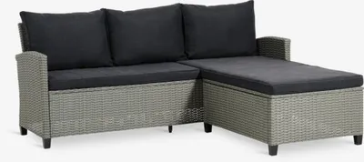 Lounge trosjed s produžetkom ONDRUP siva