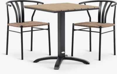 HOBRO D70 stol natur + 2 TAGMARK stolica crna