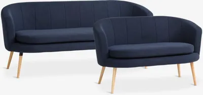 Trosjed + dvosjed GISTRUP tamno plava tkanina