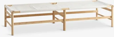 Divan FRYDENDAL 196x72 bež tkanina/bambus