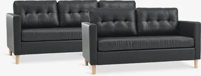 Set kauča FALSLEV 2 komada crna umjetna koža
