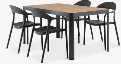 SIRDAL L150 stol tvrdo drvo + 4 NANNESTAD stolice
