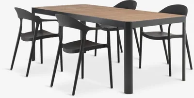 SIRDAL D211 stol tvrdo drvo + 4 NANNESTAD stolice