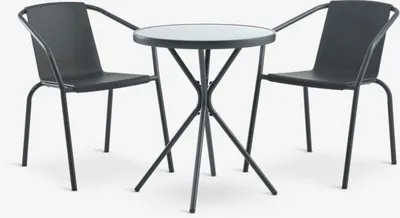 RADSTRUP Ø60 stol + 2 MODUM stolice crna