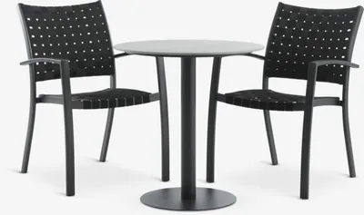 VAMDRUP Ø70 stol siva + 2 GLOMFJORD stolica crna