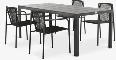 MADERUP D205 stol crna + 4 KRISTIANSTAD stolice zelena