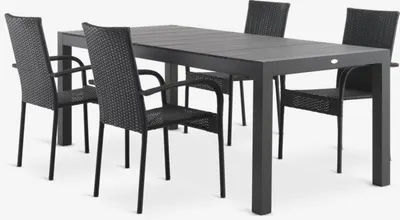 TYDAL D208/272 stol + 4 GUDHJEM stolice crna