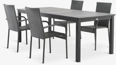 MOSS D214/315 stol + 4 GUDHJEM stolice siva
