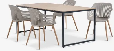 DAGSVAD D190 stol natur + 4 VANTORE stolica pijesak
