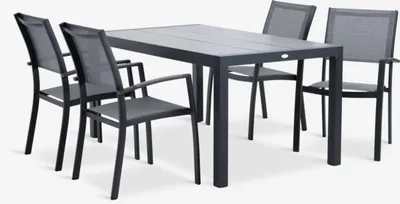 HAGEN D160 stol + 4 STRANDBY stolica siva