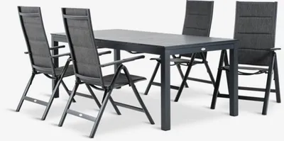 VATTRUP D206/321 stol crna + 4 MYSEN stolica siva
