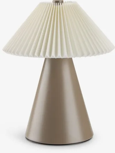 Lampa na baterije ESMUND Ø17xV20cm smeđa/bijela tajmer