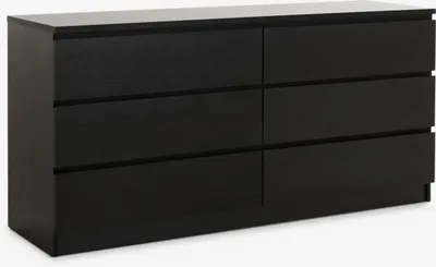 Komoda 3+3 ladice LIMFJORDEN crna