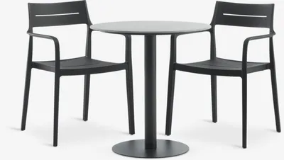 VAMDRUP Ø70 stol siva + 2 INGSTRUP stolice crna