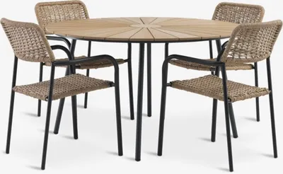 RANGSTRUP Ø130 stol natur/crna+ 4 TAGMARK stolica