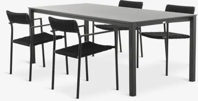 LANGET D207 stol + 4 TRILLEVALLEN stolice crna