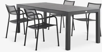 TYDAL D208/272 stol + 4 HEMSEDAL stolice crna