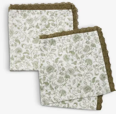 Platnena salveta MARGURIT 40x40 zelena/bela 2kom/p