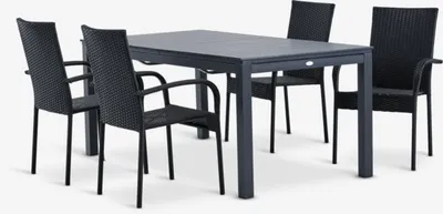 VATTRUP D170/276 stol + 4 GUDHJEM stolica crna