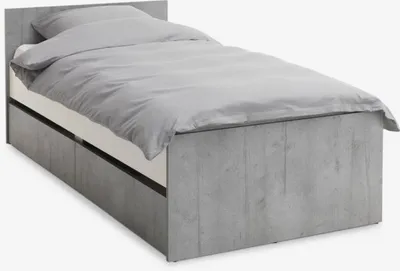 Krevet + prostor za odlaganje BILLUND 90x200 bijela/beton si