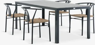MARIELYST D205 stol siva + 4 TAGMARK stolice crna