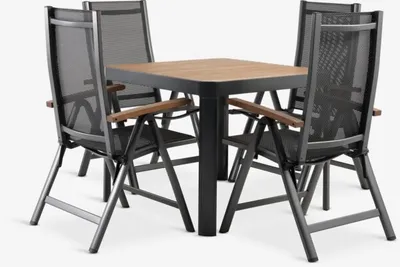 SIRDAL D91 stol tvrdo drvo + 4 SIRDAL stolice siva