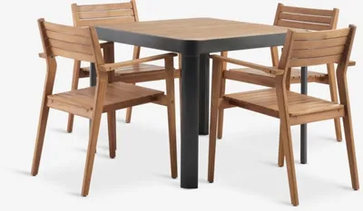SIRDAL D91 stol + 4 HAMRA stolice tvrdo drvo