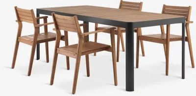 SIRDAL D211 stol + 4 HAMRA stolice tvrdo drvo