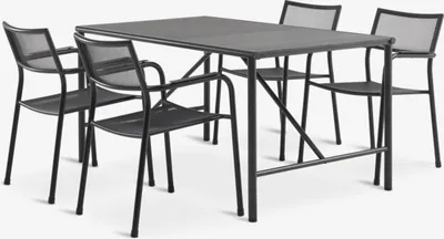 VIERLI D149 stol + 4 HEMSEDAL stolice crna