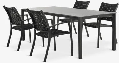LANGET D207 stol + 4 GLOMFJORD stolice crna