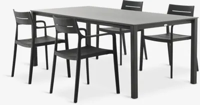 LANGET D207 stol + 4 INGSTRUP stolice crna