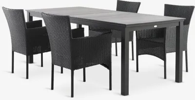 MOSS D214/315 stol siva + 4 AIDT stolice crna