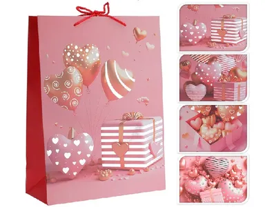 Koopman ukrasna kesa Pink Heart 30 x 40cm - sorto