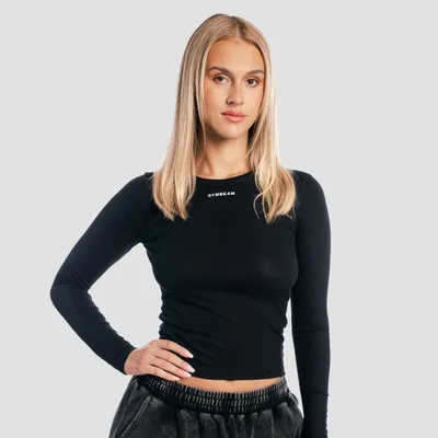 Ženska majica dugih rukava Aura Black - GymBeam