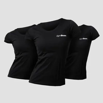 Ženska majica Basic 3pack Black - GymBeam