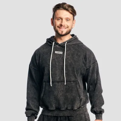 Muška dukserica Aura Washed Black - GymBeam