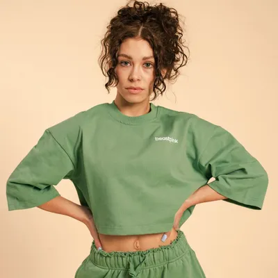Ženska majica Cropped Serenity Olivine - BeastPink