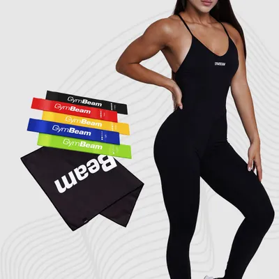 Ženski kombinezon za vježbanje FIT Black - GymBeam