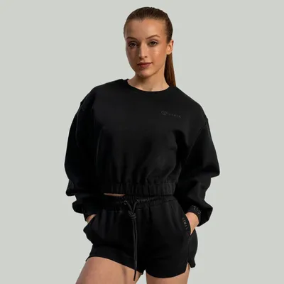 Ženska cropped dukserica Lunar Black - STRIX