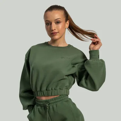 Ženska cropped dukserica Lunar Cedar Gree - STRIX