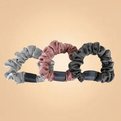Set satenskih gumica za kosu Mix - BeastPink