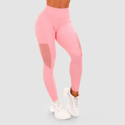 Ženske tajice Mesh Panel Pink - GymBeam
