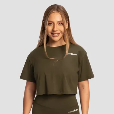 Ženski Crop Top Limitless Espresso - GymBeam