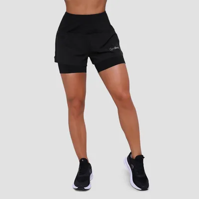 Ženske kratke hlače za trčanje Pulse 2u1 Black - GymBeam