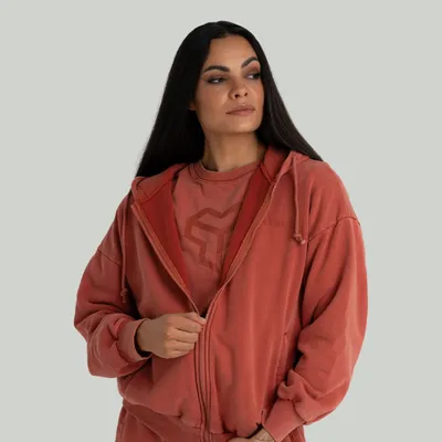 Ženska dukserica Zip Up Washed Terra - STRIX