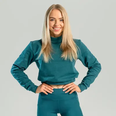 Ženska majica dugih rukava Essential High Neck Deep Teal - STRIX