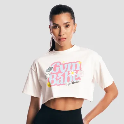 Ženska majica GymBabe Cream - GymBeam